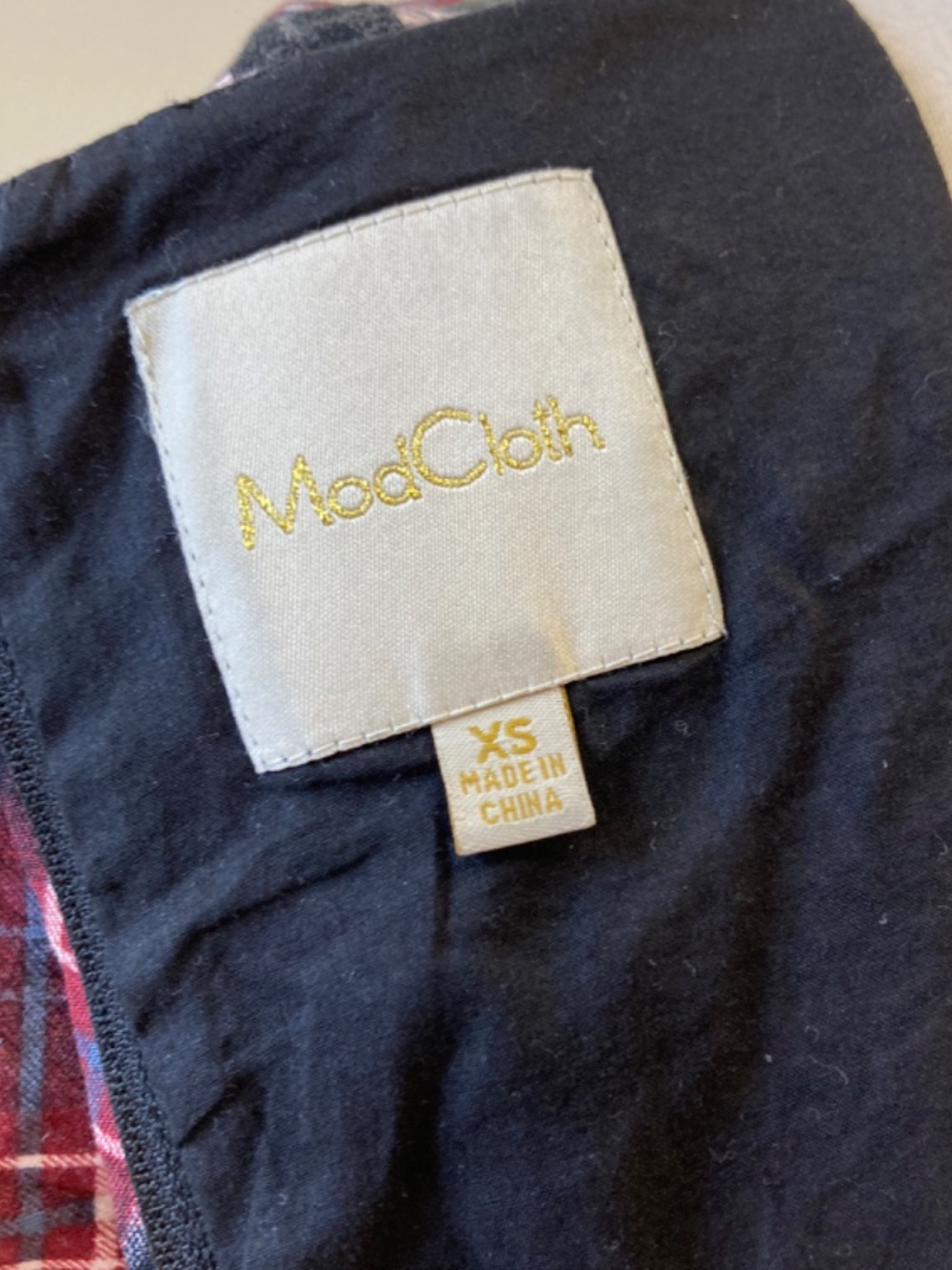 ModCloth Retro A Line Sweetheart Dress Pocket Brown Floral Plaid Country Cottage - Picture 10 of 10